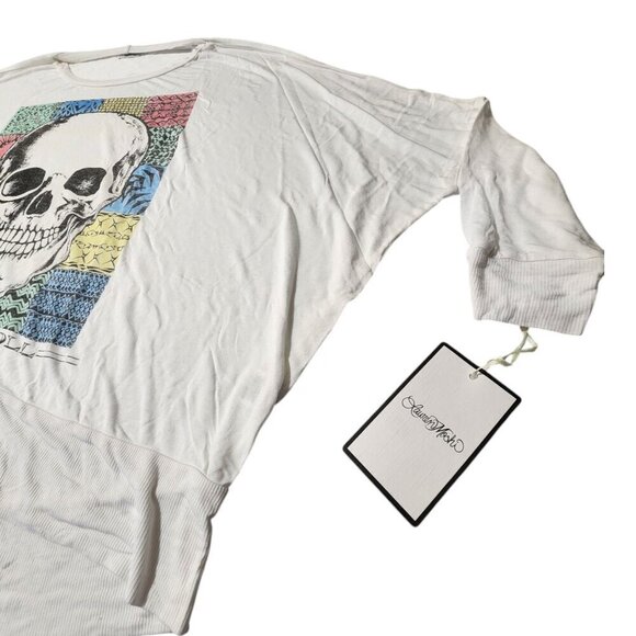 Lauren Moshi Dolman Sleeve Skull Oversize Shirt XS/S - Picture 6 of 6
